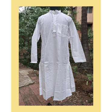 Kurta Long for Men in Matka Cotton - White