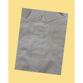 Kurta: Mens, Cotton with Stich Lines - Off White