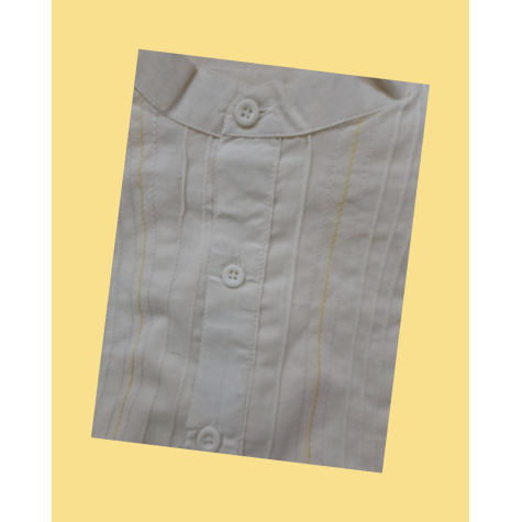 Kurta: Mens, Cotton with Stich Lines - Off White