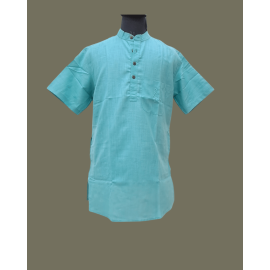 Kurta Short for Men in Matka Cotton - Aqua