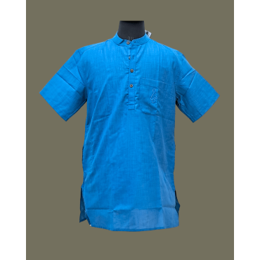 Kurta Short for Men in Matka Cotton - Dark Blue