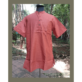 Kurta Short for Men in Matka Cotton - Rust