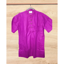 Kurta Short for Men in Matka Cotton -Purple