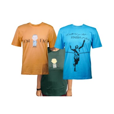 Pack: Adults T-shirts - Set of 3 (Green, Blue, Peach)