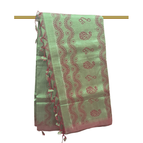 Mangalagiri Silk Cotton Saree - Green