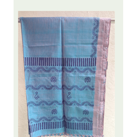 Mangalagiri Silk Cotton Saree - Blue