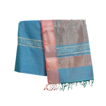 Maheshwari Saree with Big Zari Border in Blue