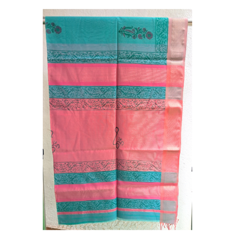 Maheshwari Saree with Big Zari Border in Light Blue