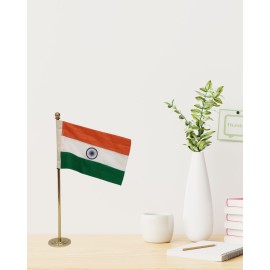 Tiranga - Indian Flag in Khadi for Table, Car: 2" x 3"