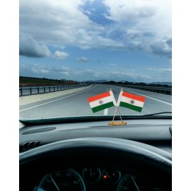 Tiranga - Indian Flag in Khadi for Table, Car: 2" x 3"