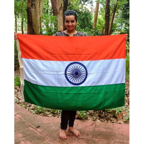 Tiranga - Indian Flag in Khadi: 3' x 4.5'