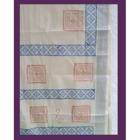 Kasavu Saree with Silver Border