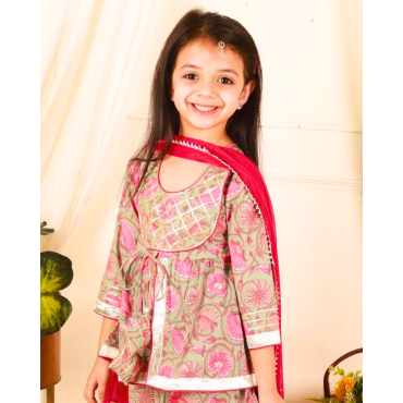 Kurta Sets:  For Girls in Cotton (short)