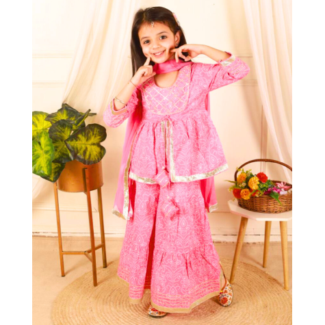 Kurta Sets:  For Girls in Cotton (short)