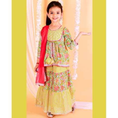 Kurta Sets:  For Girls in Cotton (short)