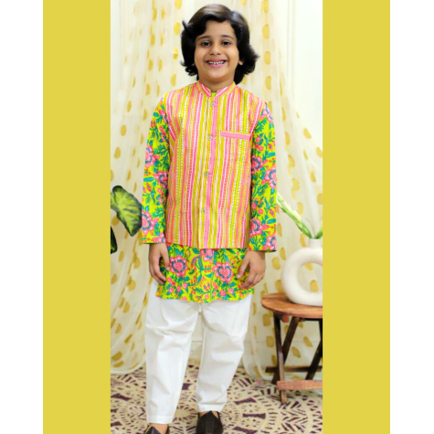 Kurta Jacket Sets:  For Boys in Cotton 