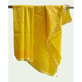 Mangalagiri Silk Cotton Saree - Yellow