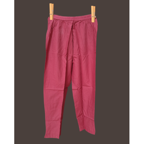 Pant: Women, Cotton - Maroon